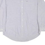 TOMMY HILFIGER Mens Grey Plain Shirt M Button-Down Collar Long Sleeve Casual