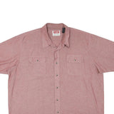 WRANGLER Mens Red Shirt 2XL Cotton Blend Short Sleeve Casual Button Shirt
