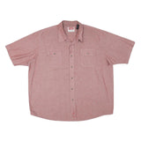 WRANGLER Mens Red Shirt 2XL Cotton Blend Short Sleeve Casual Button Shirt