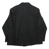 W. ZARA Womens Black Wool Double Breasted Jacket L Woven Classic Tailored