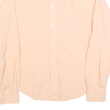 RALPH LAUREN Womens Peach Button-Down Shirt S Classic Cotton Blend Long Sleeve