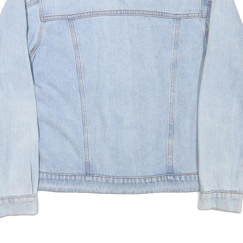 Womens Blue Denim Style Cotton Blend Jacket M Button Closure Classic Fit