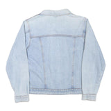 Womens Blue Denim Style Cotton Blend Jacket M Button Closure Classic Fit