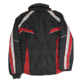Womens Black & Red Polyester Blend Zip Up Outdoor Jacket L Woven Sportwear