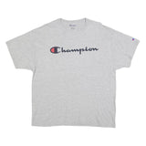 CHAMPION Mens Grey Graphic T-Shirt XL Short Sleeve Crew Neck Cotton Comfort