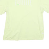 PUMA Womens Light Green T-Shirt L Short Sleeve Crew Neck Casual Logo Print