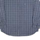 CARHARTT Mens Blue & White Check Shirt 2XL Cotton Button-Down Workwear