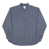 CARHARTT Mens Blue & White Check Shirt 2XL Cotton Button-Down Workwear