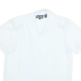 SUMMERFIELD Womens White Shirt UK 8 Polyester Blend Short Sleeve Stylish Blouse