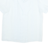 SUMMERFIELD Womens White Shirt UK 8 Polyester Blend Short Sleeve Stylish Blouse