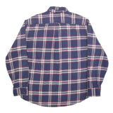 JACHS Mens Blue & White Check Shirt 2XL Cotton Blend Long Sleeve Button