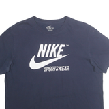 NIKE Mens Navy Blue Sportswear Logo T-Shirt L Short Sleeve Crew Neck Cotton