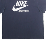NIKE Mens Navy Blue Sportswear Logo T-Shirt L Short Sleeve Crew Neck Cotton