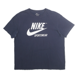 NIKE Mens Navy Blue Sportswear Logo T-Shirt L Short Sleeve Crew Neck Cotton