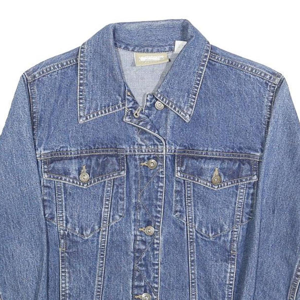 LIZ CLAIBORNE Womens Blue Denim Jacket S Cotton Classic Button Closure Casual