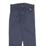DICKIES Mens Cotton Blend Blue Regular Straight Trousers W34 L30 Workwear Zip