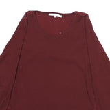 GERARD DAREL Womens Maroon Long Sleeve Round Neck Plain Top XS Elegant