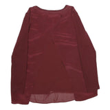 GERARD DAREL Womens Maroon Long Sleeve Round Neck Plain Top XS Elegant