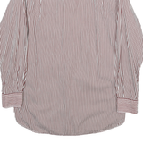 PIERRE CARDIN Mens Red & White Striped Shirt S Cotton Blend Classic Fit