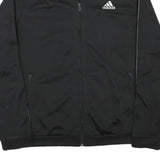 ADIDAS Womens Black & White Track Jacket M Polyester Blend Zip Athletic Fit