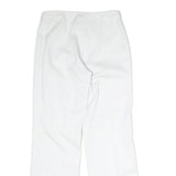 White Womens Cotton Regular Fit Straight Leg Trousers W26 L28 Classic Zip