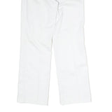 White Womens Cotton Regular Fit Straight Leg Trousers W26 L28 Classic Zip