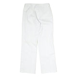 White Womens Cotton Regular Fit Straight Leg Trousers W26 L28 Classic Zip