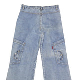 HIONG FENG Mens Blue Regular Wide-Leg Denim Light W28 L29 Casual Workwear Jeans