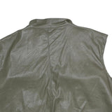 Womens Green Button Closure Sleeveless Polyester Jacket L Plain Stylish