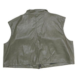 Womens Green Button Closure Sleeveless Polyester Jacket L Plain Stylish