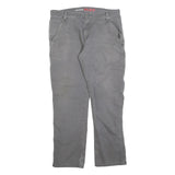 DICKIES Mens Cotton Blend Grey Regular Straight Trousers W34 L32 Workwear Pants