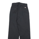 DICKIES Mens Cotton Blend Black Relaxed Straight Trousers W26 L26 Workwear