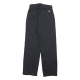 DICKIES Mens Cotton Blend Black Relaxed Straight Trousers W26 L26 Workwear