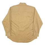 FALLS CREEK Mens Beige Cotton Shirt L Button Down Long Sleeve Classic Fit