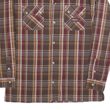 DICKIES Boys Brown & Maroon Check Shirt XL Cotton Blend Casual Long Sleeve