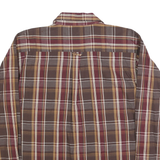 DICKIES Boys Brown & Maroon Check Shirt XL Cotton Blend Casual Long Sleeve