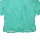 GENEVIVE COLLECTION Womens Green Linen Blend Jacket M Button Plain Stylish