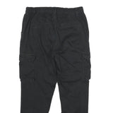 FBSISTER Womens Cotton Blend Black Regular Cargo Trousers W32 L27 Zip Pockets