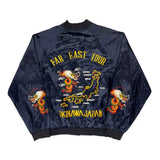Vintage Unbranded Bomber Jacket - Large Navy Silk