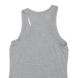 PATRIZIA PEPE Womens Grey Racer Back Sleeveless Top XS Cotton Blend Logo Crystal