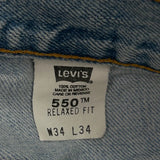 550 Levis Jeans - 34W 30L Light Wash Cotton