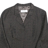 MAX MARA Womens Black Jacket UK 14 Polyester Blend Button Closure Checked