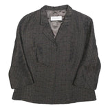 MAX MARA Womens Black Jacket UK 14 Polyester Blend Button Closure Checked