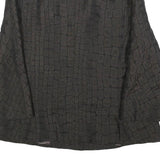 MAX MARA Womens Black Jacket UK 14 Polyester Blend Button Closure Checked