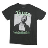 2PAC Mens Black Tupac Graphic T-Shirt M Short Sleeve Crew Neck Cotton Blend
