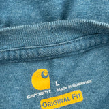 Carhartt Long Sleeve T-Shirt - Large Blue Cotton