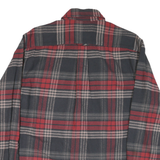 JACHS Mens Red & Grey Check Shirt L Button Pocket Cotton Blend Casual