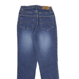 FADED GLORY Womens Classic Blue Denim Light W26 L30 Straight Cotton Blend Zip