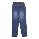 FADED GLORY Womens Classic Blue Denim Light W26 L30 Straight Cotton Blend Zip