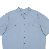 CARHARTT Mens Blue Short Sleeve Shirt 2XL Cotton Blend Workwear Casual